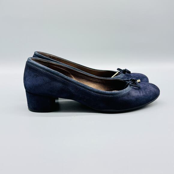 AGL Attilio Giusti Leombruni Shoes Womens 39 US 9 Blue Suede Block Heels Italy - Picture 1 of 11